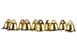 Infinity Hearts Klokker / Juleklokker Guld 15mm – 10 stk